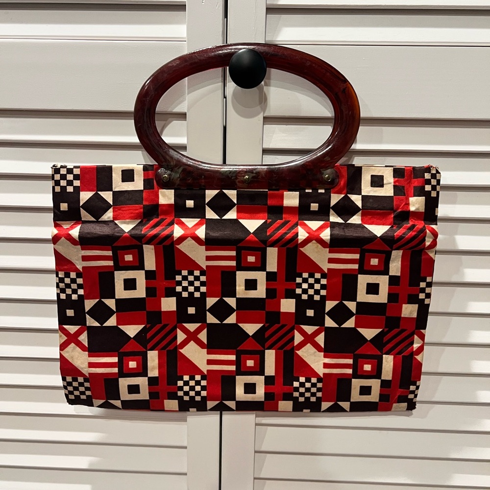 Vintage Lady’s Pride Geometric Tote Bag with Lucite Handles